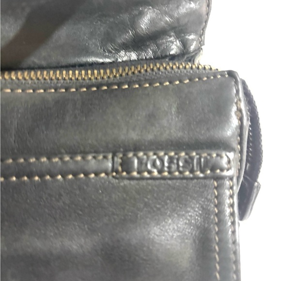 Fossil vintage unisex distressed Black Crossbody Bag - Picture 6 of 12